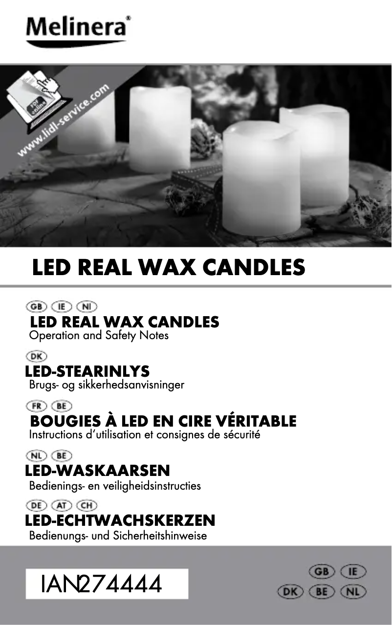 Page 1 de la notice Manuel utilisateur Melinera IAN 274444