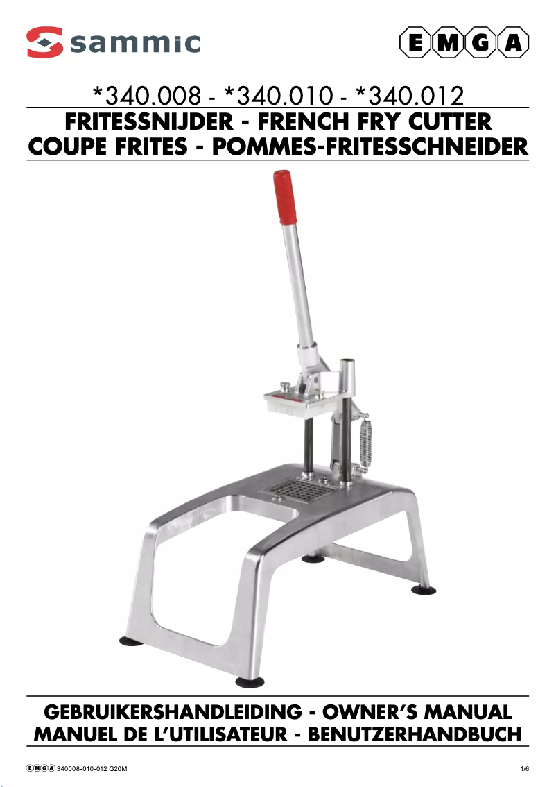 Page 1 de la notice Manuel utilisateur Sammic 340008