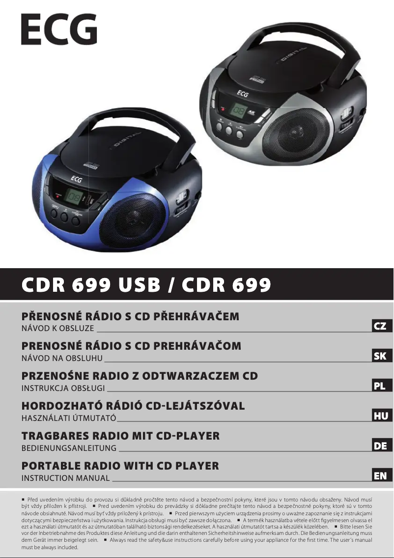 Image de la première page du manuel de l'appareil CDR 699 USB