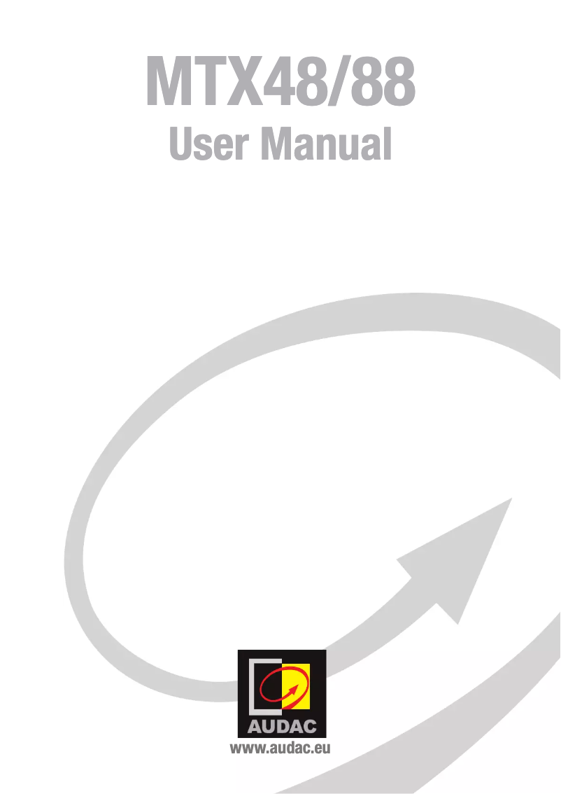 Page n°1 - Manuel utilisateur Audac MTX88