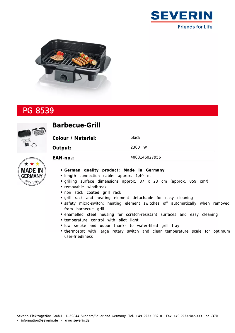 Image de la première page du manuel de l'appareil PG 8539