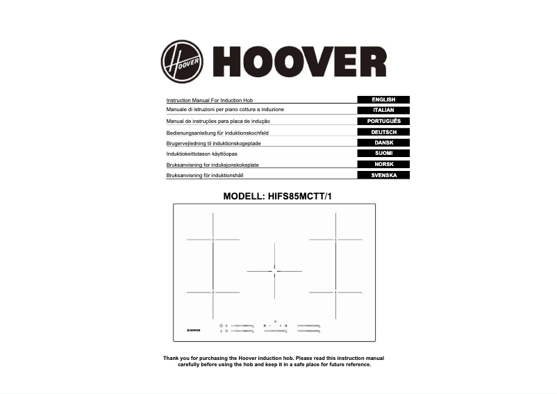 Page n°1 - Manuel utilisateur Hoover HIFS85MCTT