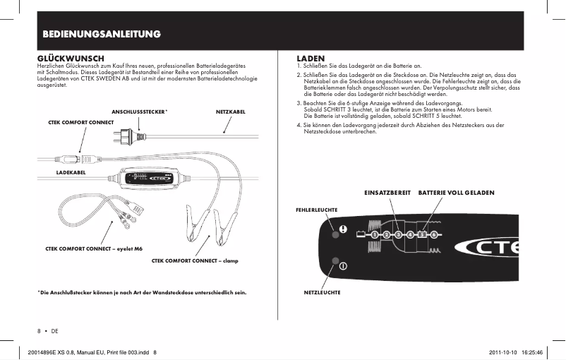 Page n°1 - Manuel utilisateur Ctek XS 0.8