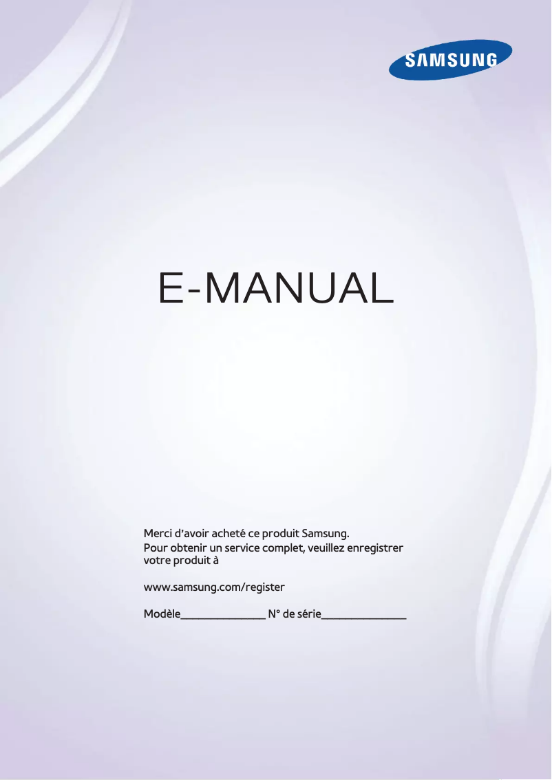 Page 1 de la notice Manuel utilisateur Samsung UN60F6300AF