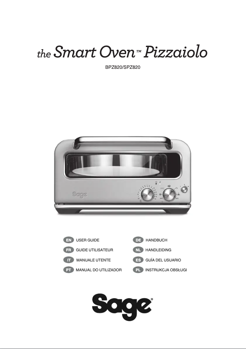 Page 1 de la notice Manuel utilisateur Sage the Smart Oven Pizzaiolo SPZ820
