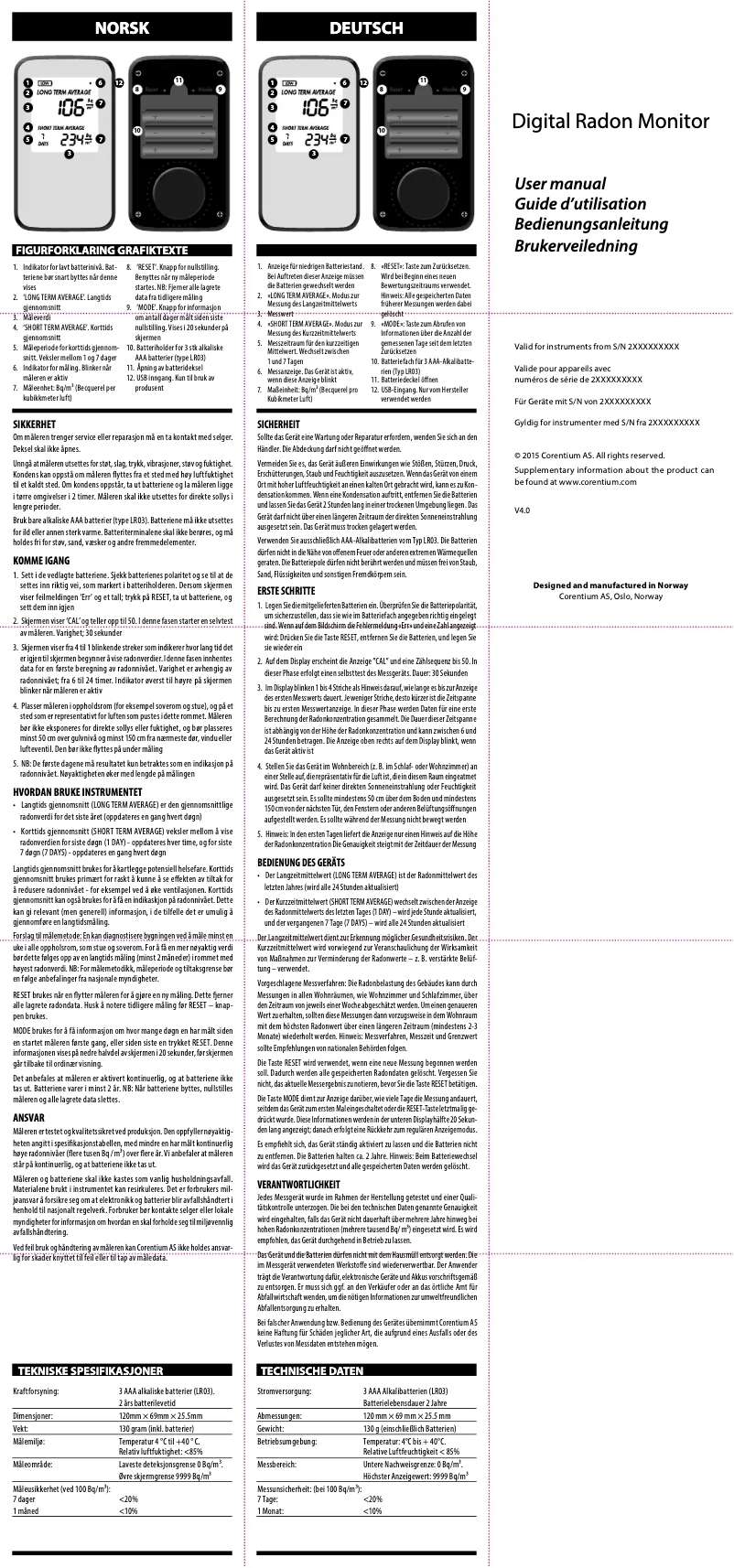 Image de la première page du manuel de l'appareil Canary