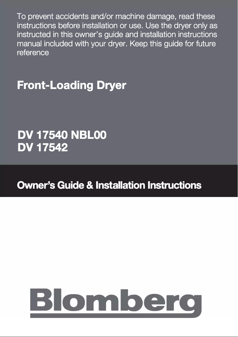 Image de la première page du manuel de l'appareil DV 17542