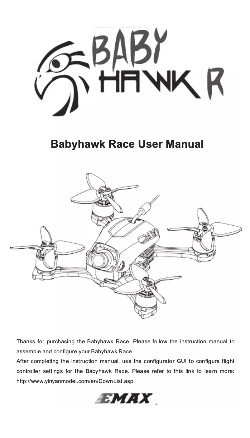 Page 1 de la notice Manuel utilisateur Emax Babyhawk R