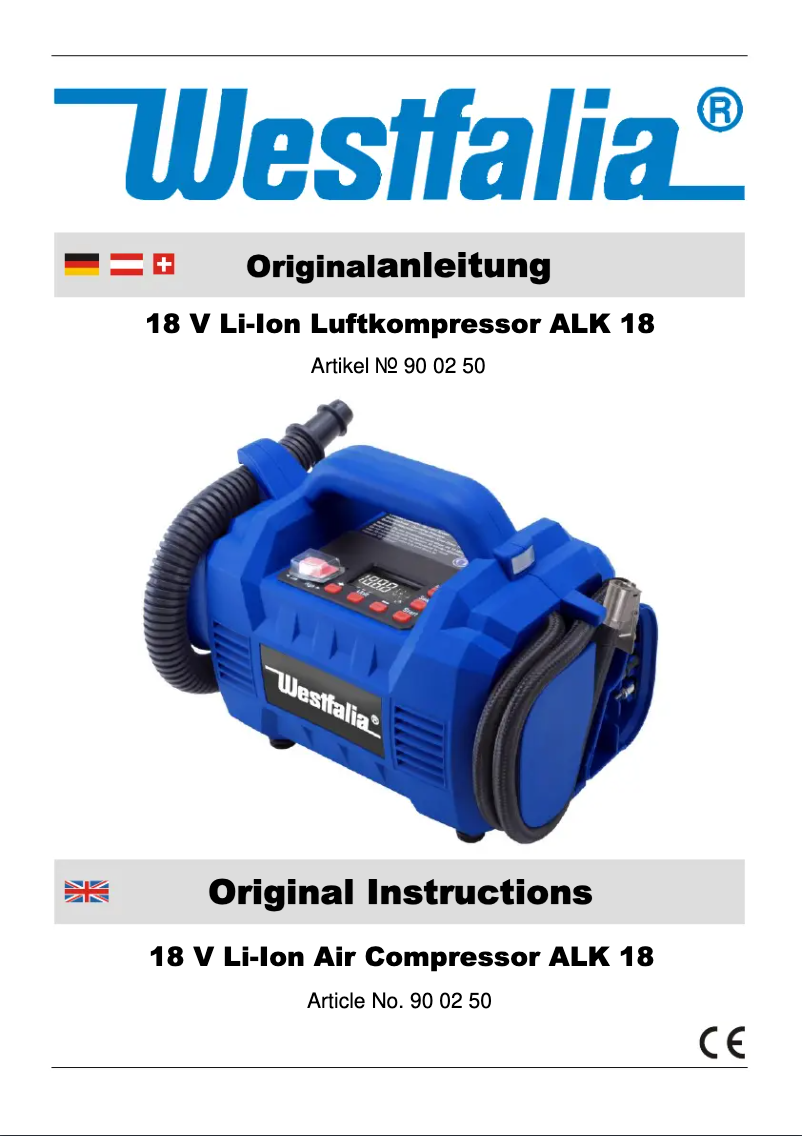Page 1 de la notice Manuel utilisateur Westfalia ALK 18