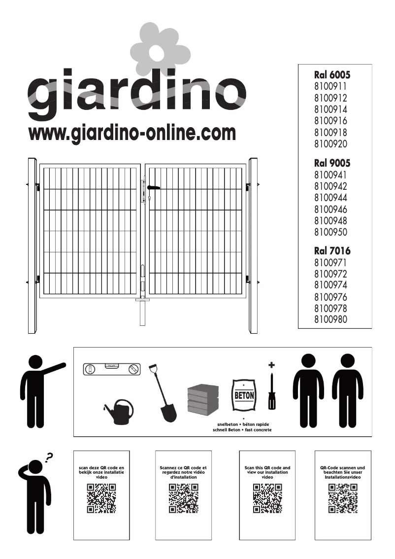 Page n°1 - Manuel utilisateur Giardino 8100980