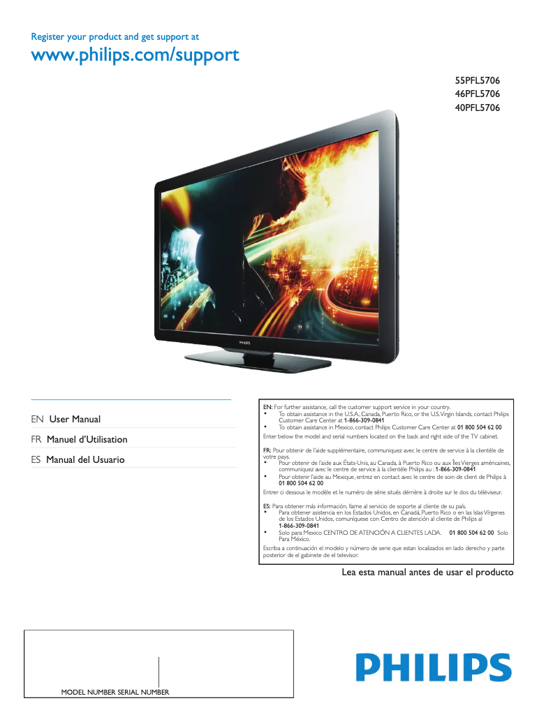 Page n°1 - Manuel utilisateur Philips 40PFL5706