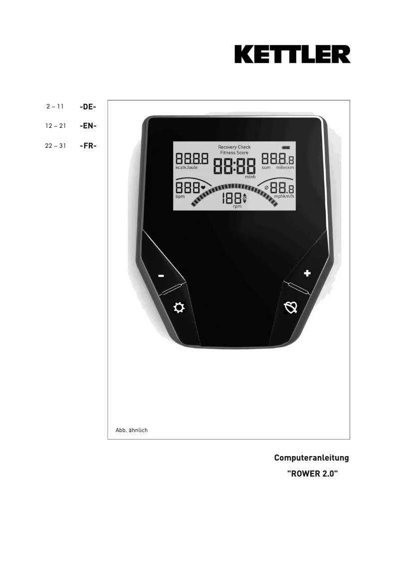 Image de la première page du manuel de l'appareil Rower 2.0