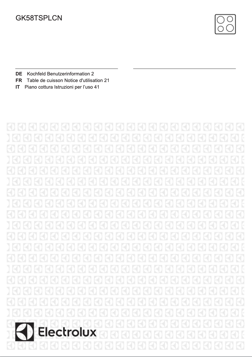Image de la première page du manuel de l'appareil GK58TSPLCN