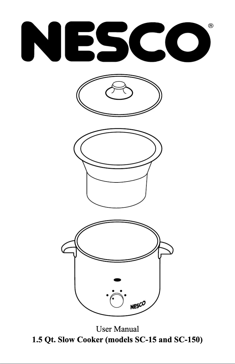 Página 1 del manual Manual de usuario Nesco SC-150B