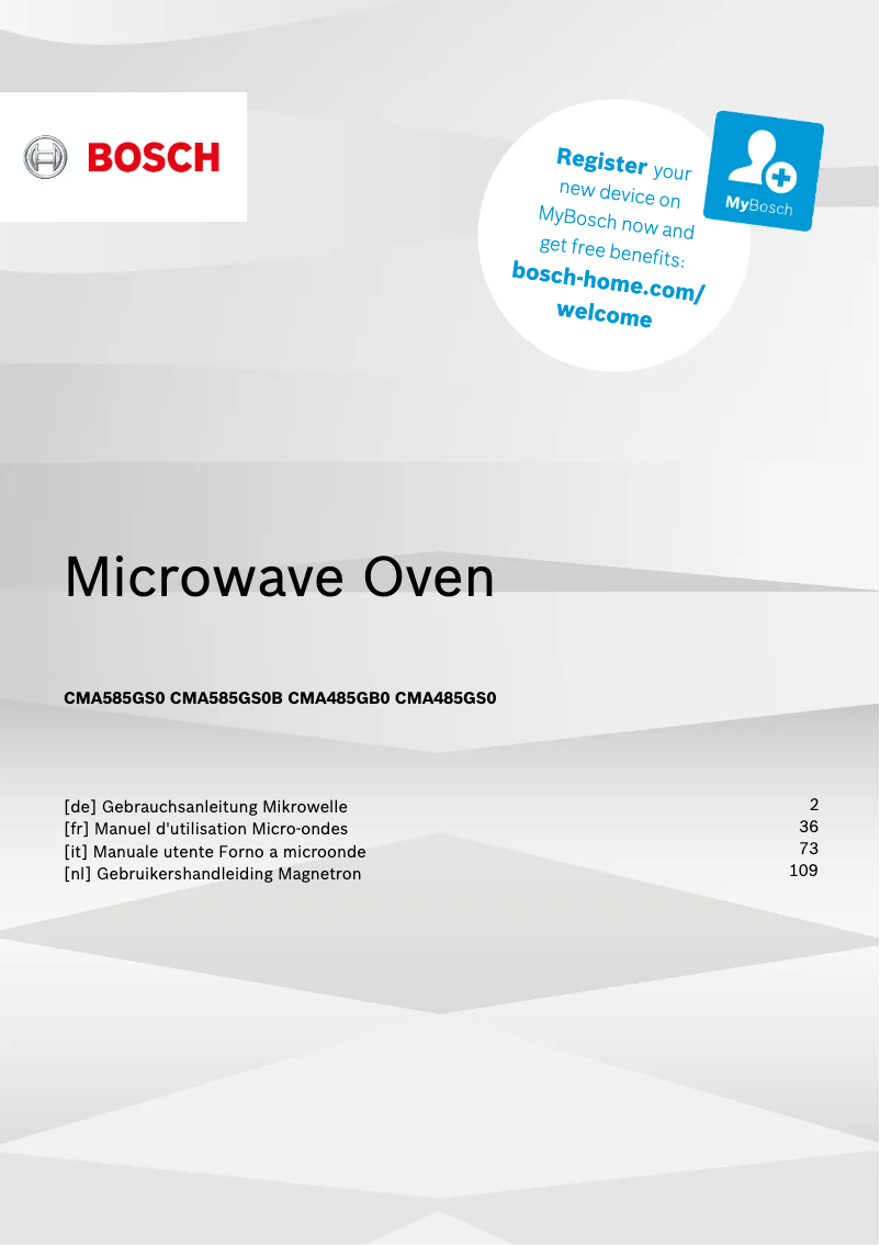 Image de la première page du manuel de l'appareil CMA485GB0