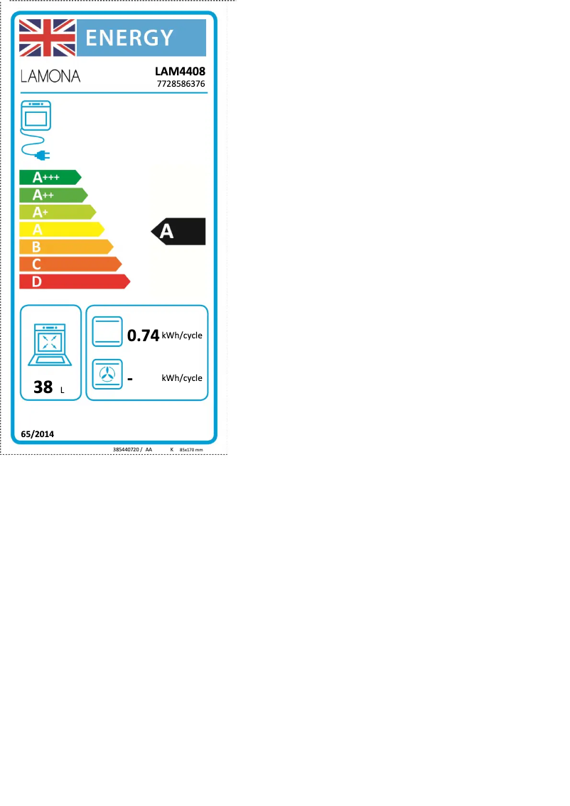 Page n°1 - Label énergétique Lamona LAM4408
