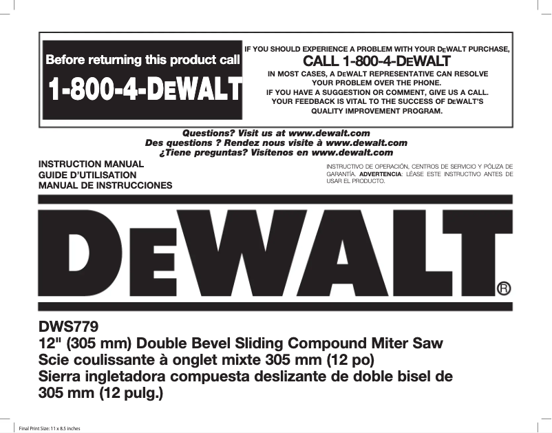 Page 1 de la notice Manuel utilisateur DeWalt DCB205