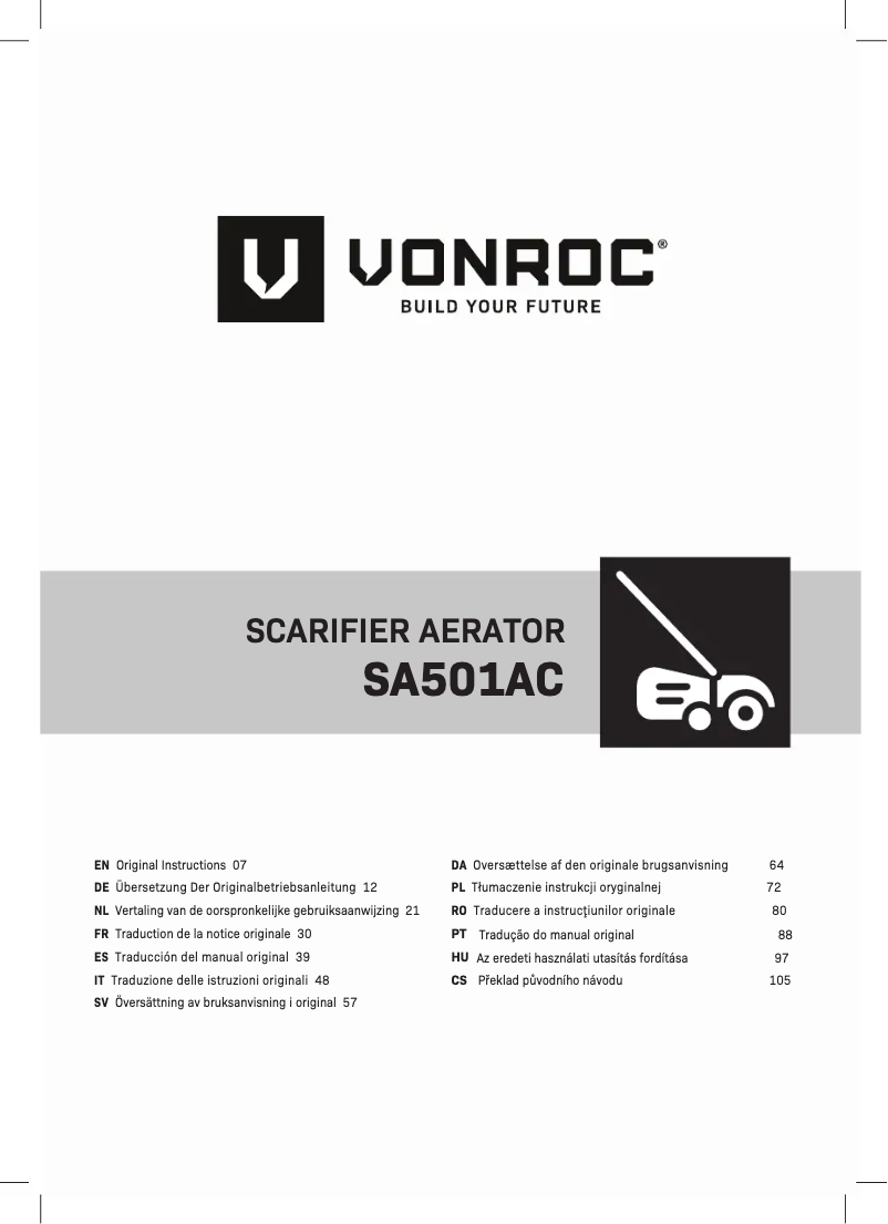 Page n°1 - Manuel utilisateur Vonroc SA501AC