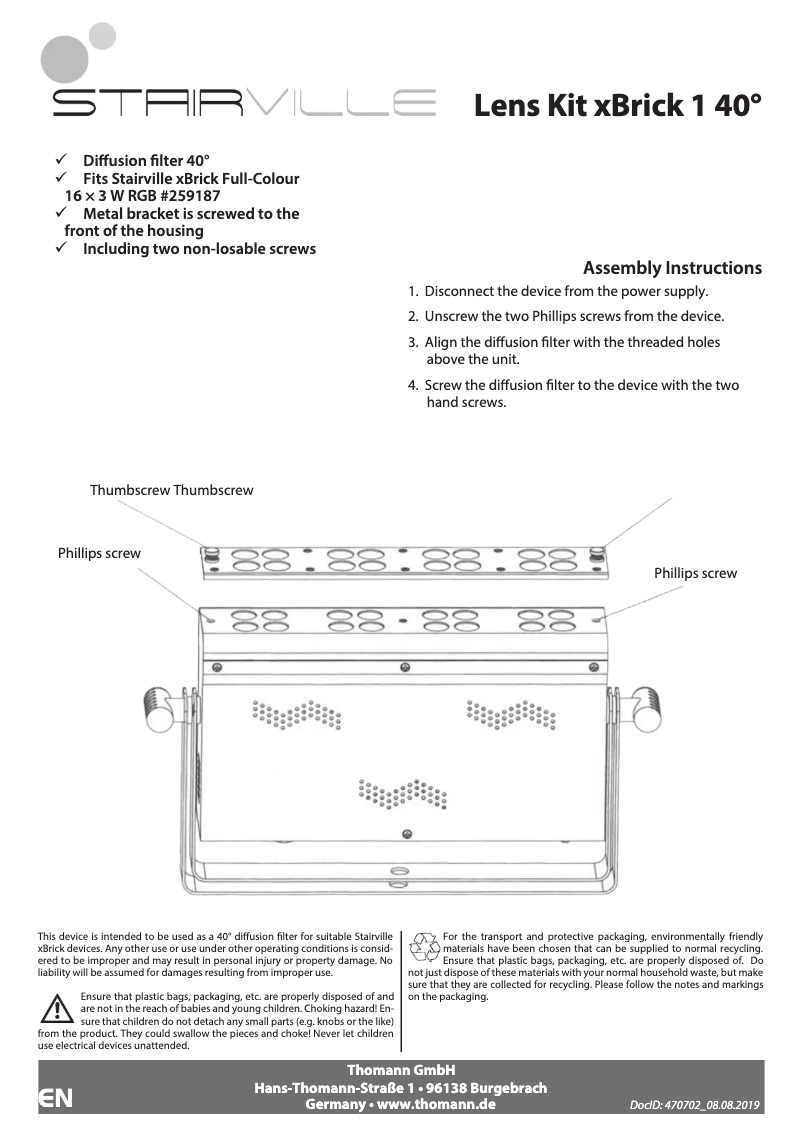Page n°1 - Manuel utilisateur Stairville xBrick 1 40°