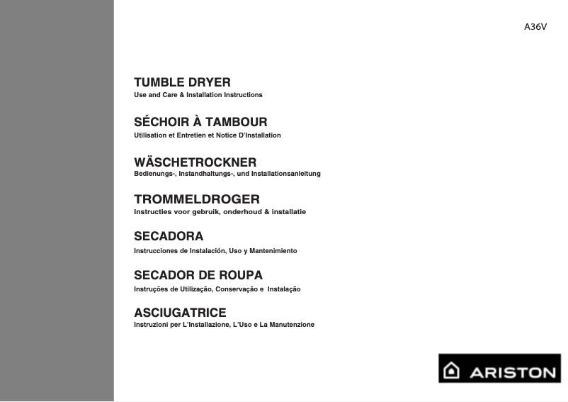 Page n°1 - Manuel utilisateur Ariston Thermo A36V
