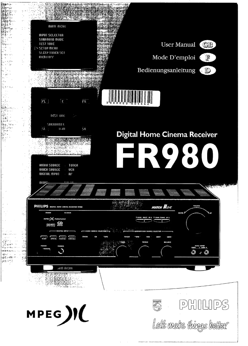 Image de la première page du manuel de l'appareil FR 980