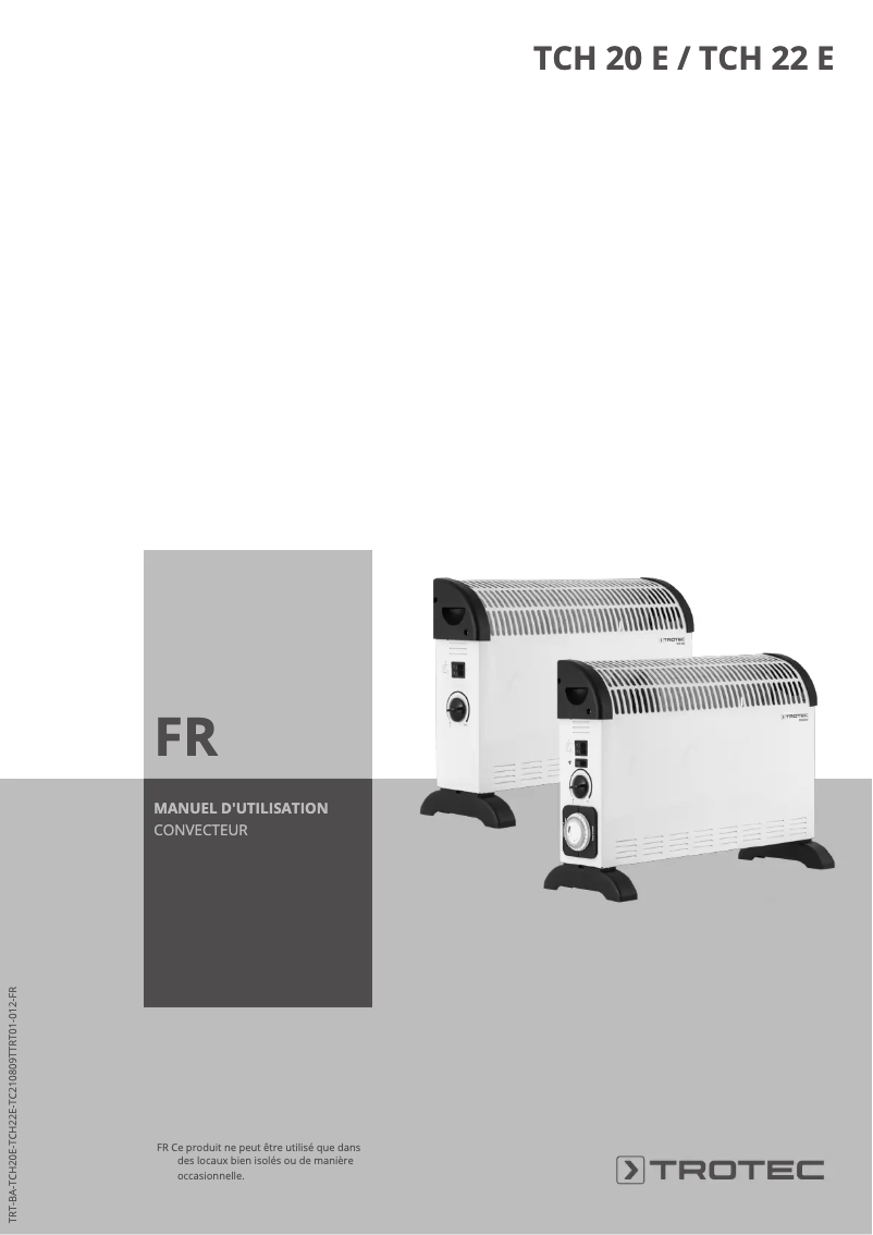 Image de la première page du manuel de l'appareil TCH 20 E