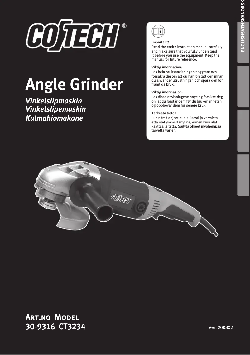 Page 1 de la notice Manuel utilisateur Cotech CT3234