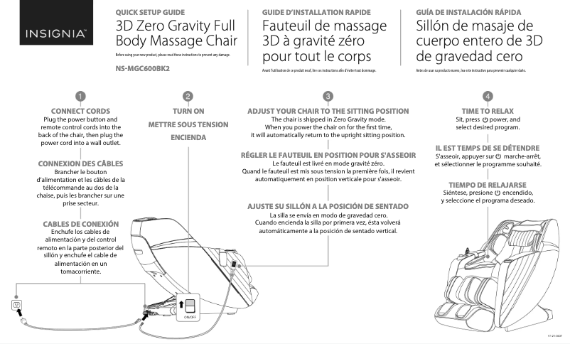 Page n°1 - Guide de démarrage rapide Insignia NS-MGC600BK2