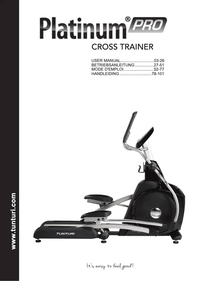 Page n°1 - Manuel utilisateur Tunturi Platinum Pro Cross Trainer