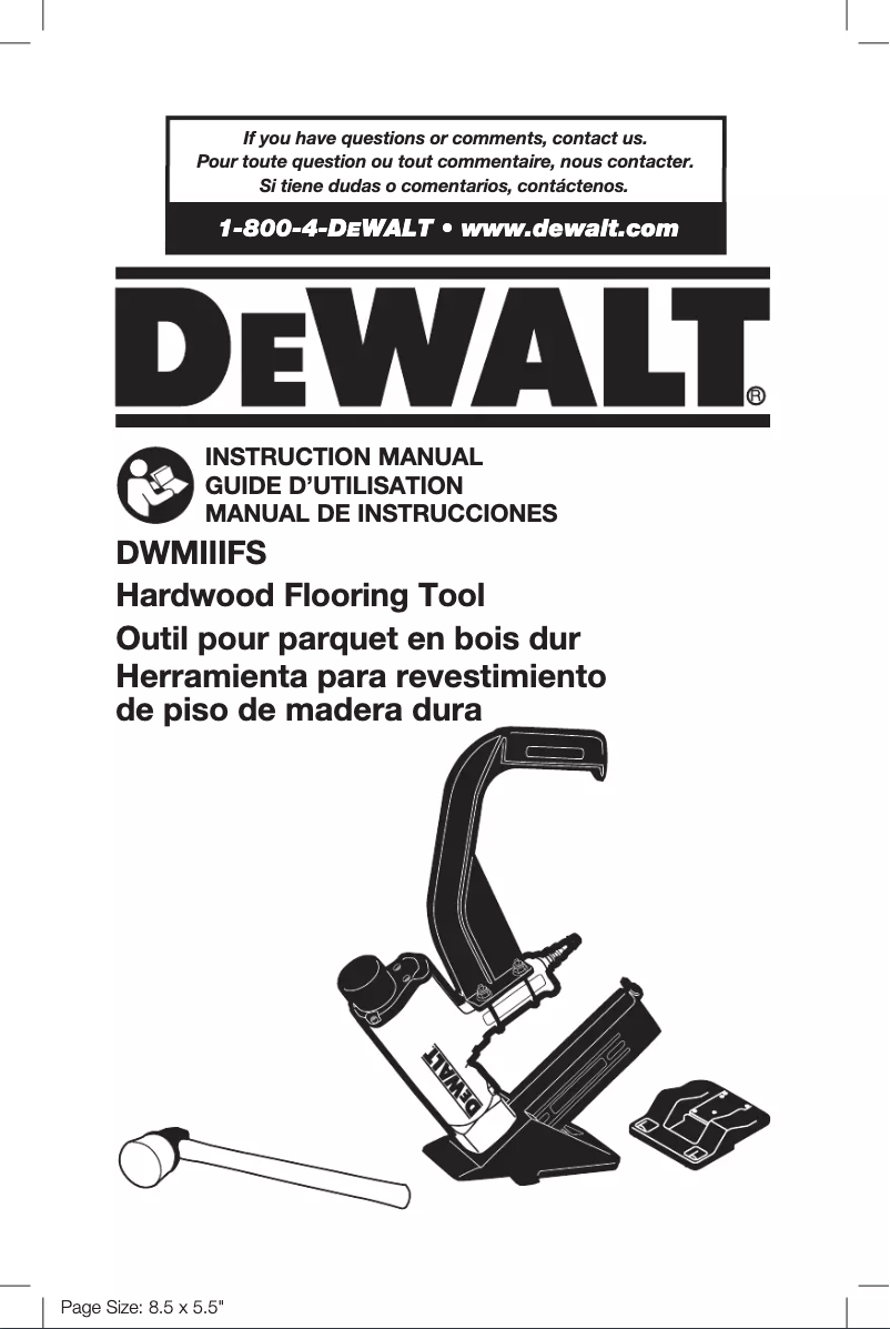 Page n°1 - Manuel utilisateur DeWalt DWMIIIFS
