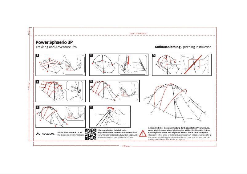 Page n°1 - Manuel utilisateur Vaude Power Sphaerio 3P