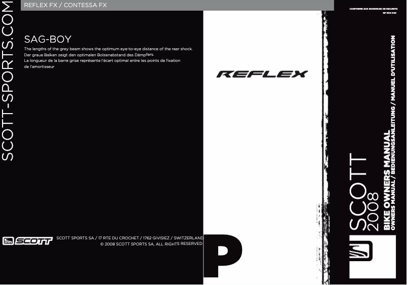 Page 1 de la notice Manuel utilisateur Scott Reflex