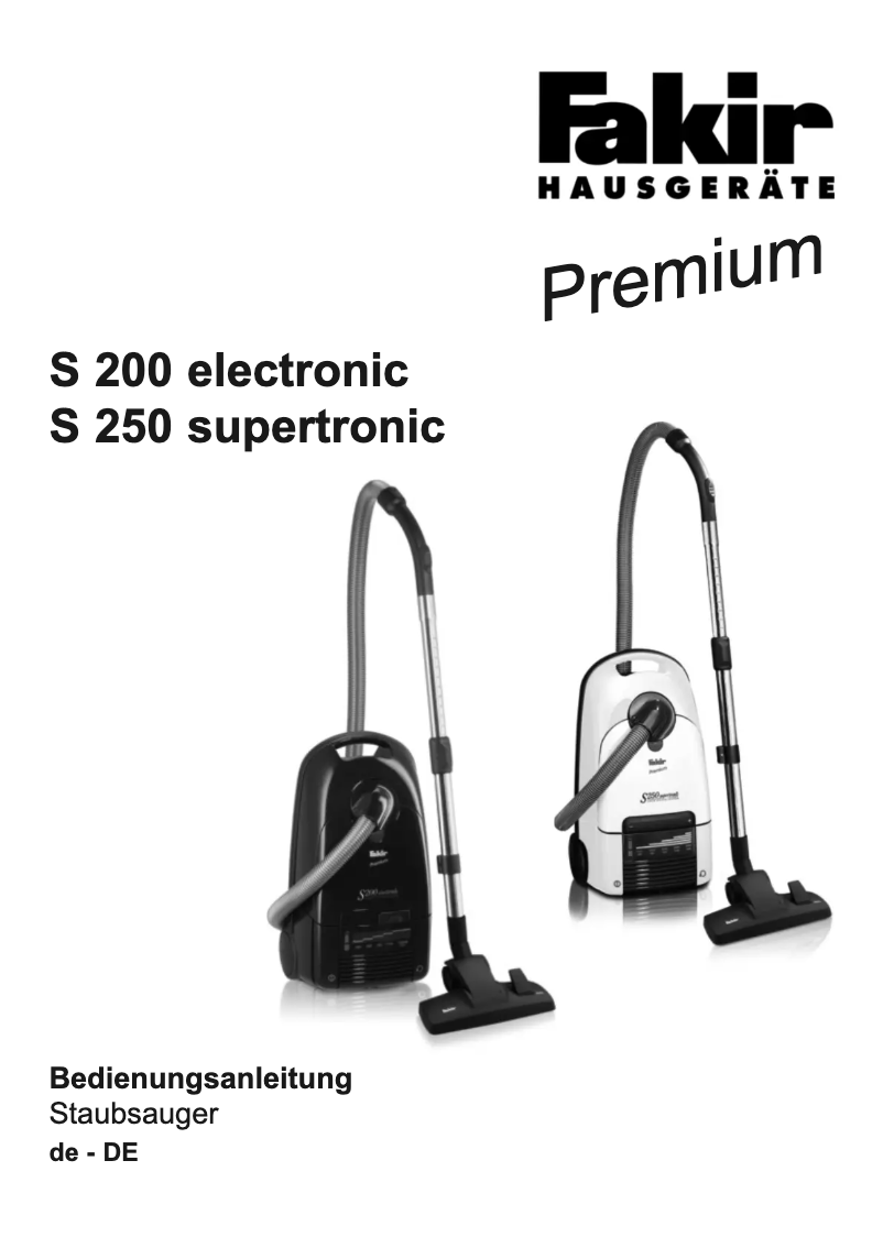 Image de la première page du manuel de l'appareil Premium S 200