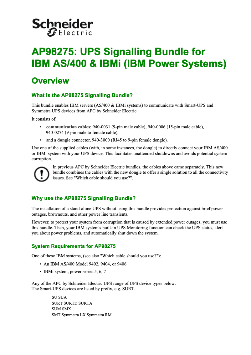 Page 1 de la notice Manuel utilisateur APC AP98275