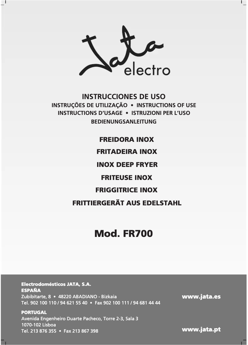 Page n°1 - Manuel utilisateur Jata FR700