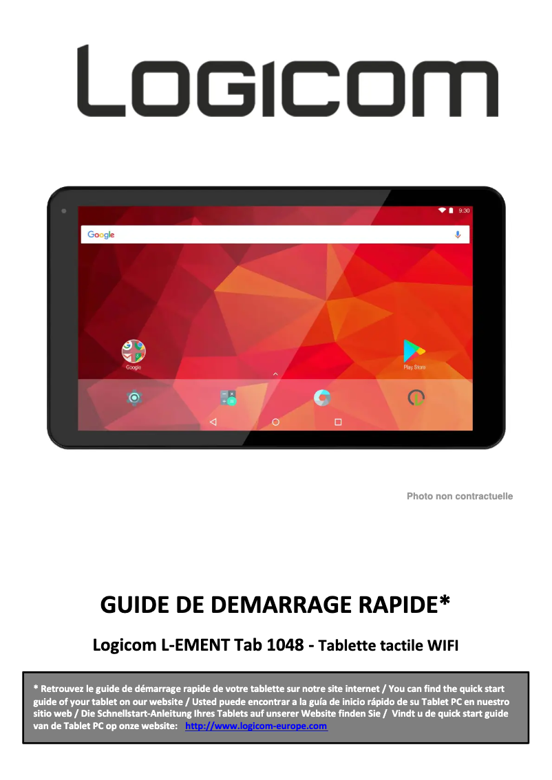 Page n°1 - Manuel utilisateur Logicom L-Ement Tab 1048