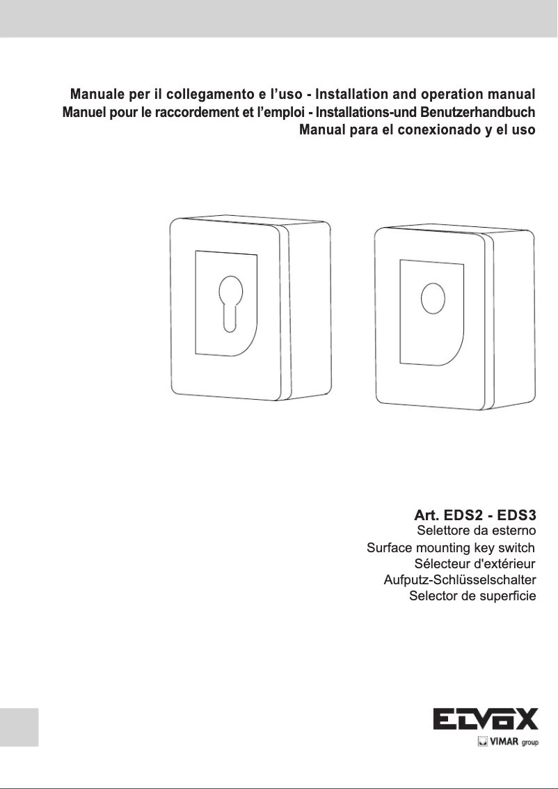 Page n°1 - Manuel utilisateur Vimar ELVOX EDS3
