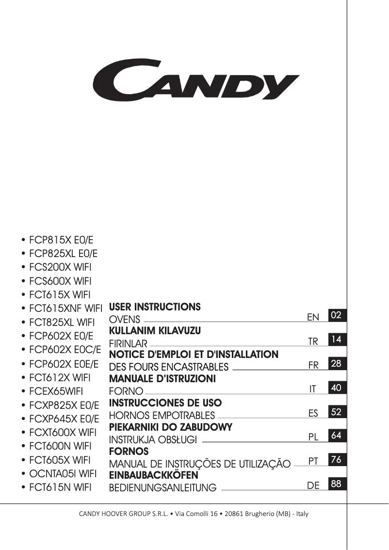 Page 1 de la notice Manuel utilisateur Candy FCS600X WIFI