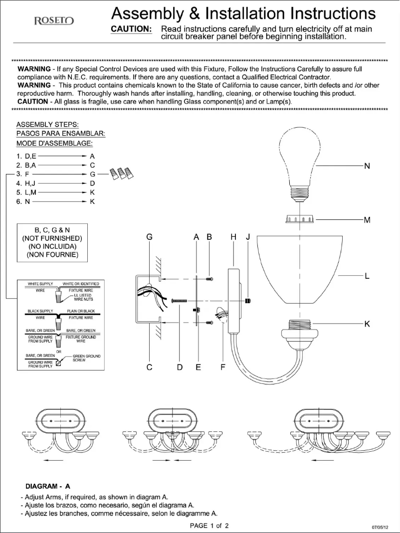 Page n°1 - Manuel utilisateur Roseto Stella PBF3827ABZ