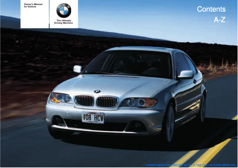 Image de la première page du manuel de l'appareil 325Ci Coupe (2004)