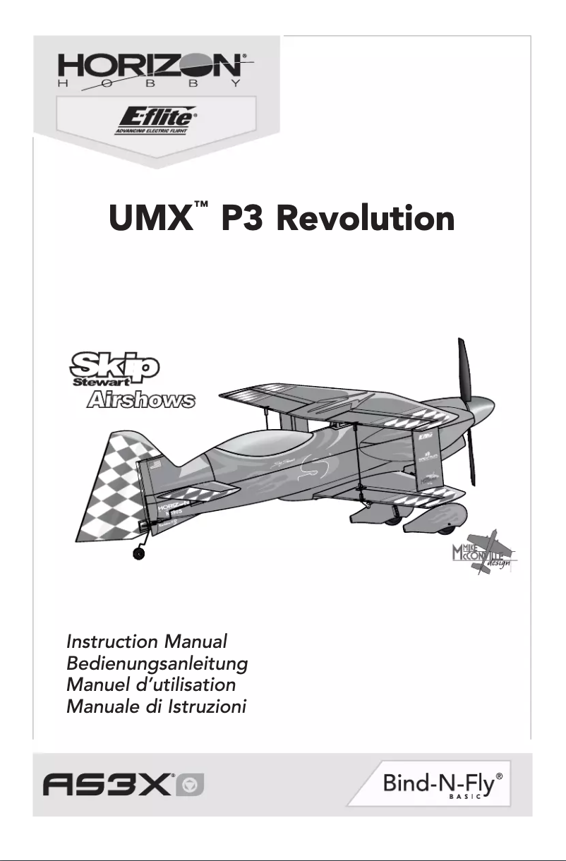 Image de la première page du manuel de l'appareil UMX P3 Revolution Basic