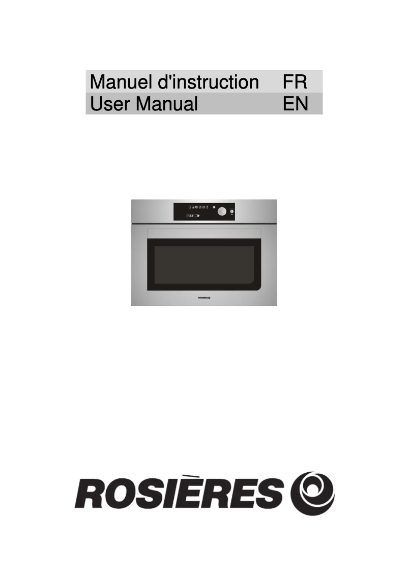 Page 1 de la notice Manuel utilisateur Rosieres RFV 460 EIX