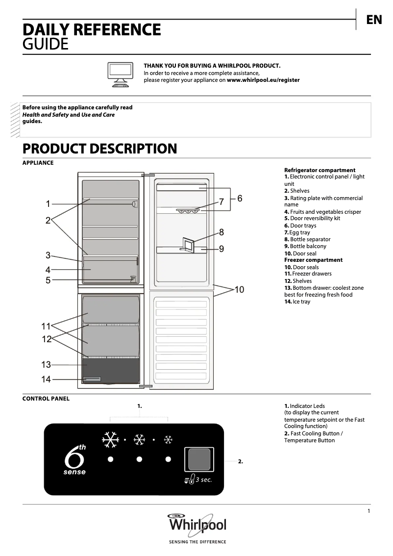 Página 1 del manual Manual de usuario Whirlpool WKGE 1852 IX