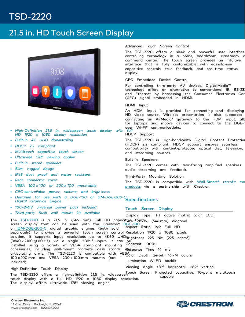 Image de la première page du manuel de l'appareil TSD-2220-B