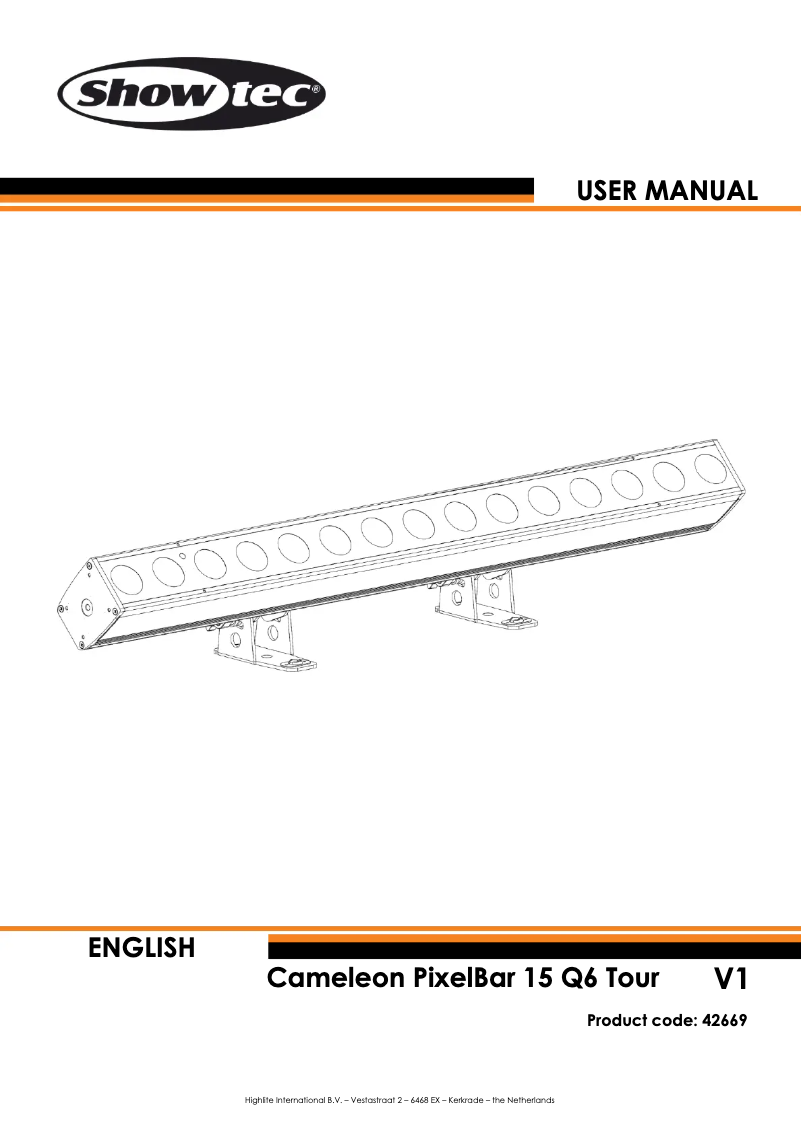 Page n°1 - Manuel utilisateur Showtec Cameleon PixelBar 15 Q6 Tour