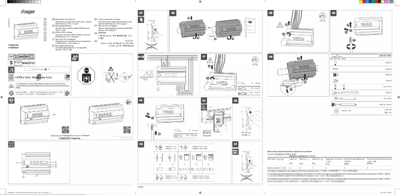 Page n°1 - Manuel utilisateur Hager TYMS616D
