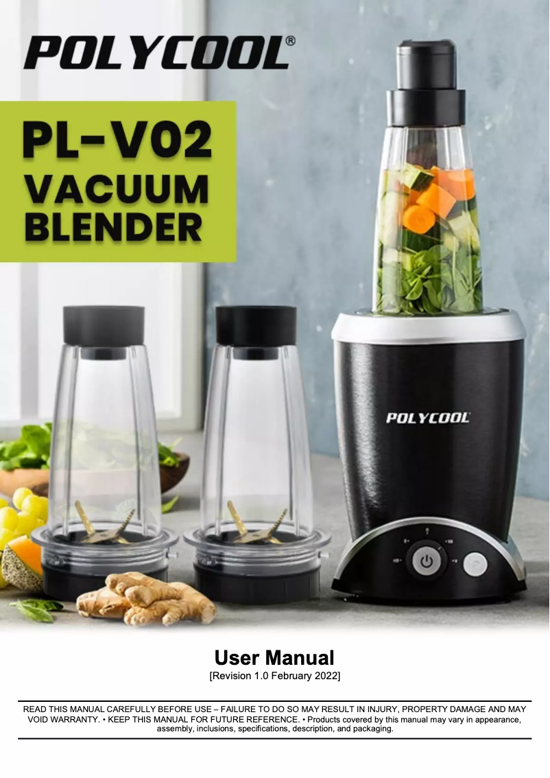 Page 1 de la notice Manuel utilisateur PolyCool PL-V02