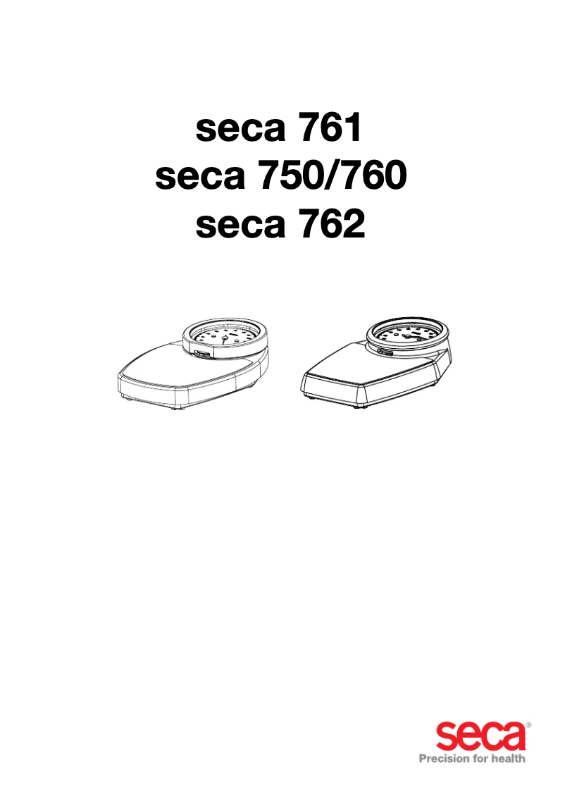 Page 1 de la notice Manuel utilisateur Seca 750