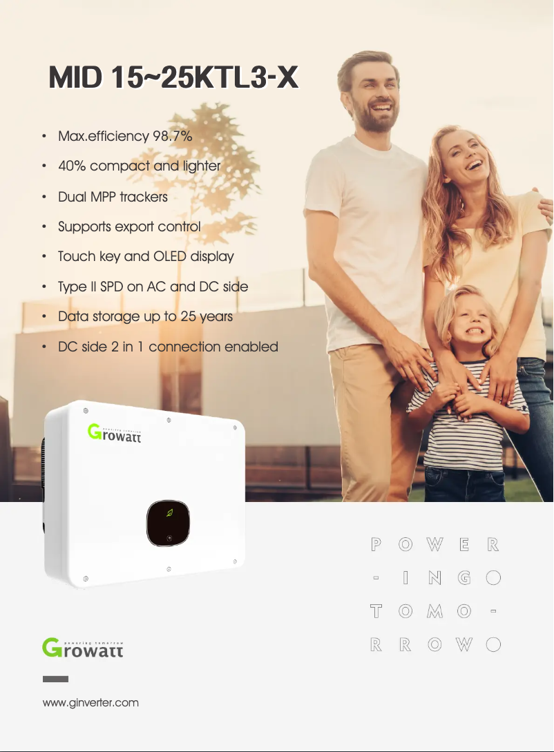 Image de la première page du manuel de l'appareil MID 17KTL3-X