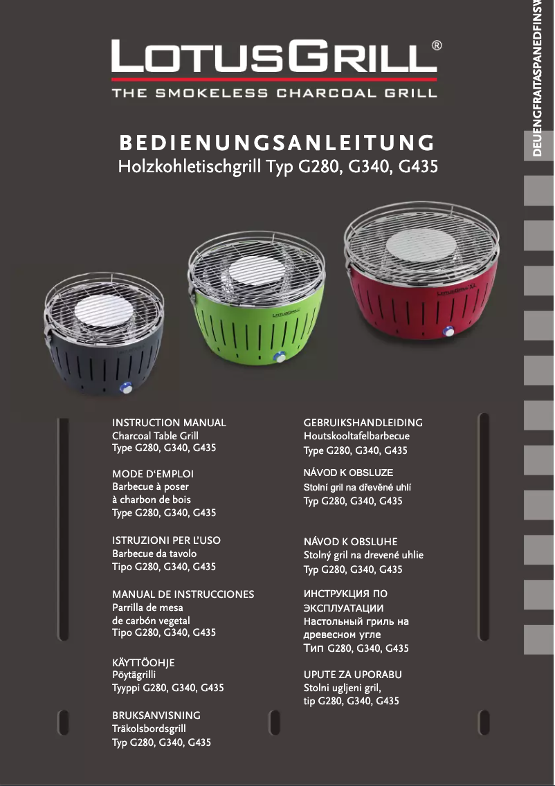 Page 1 de la notice Manuel utilisateur LotusGrill G280